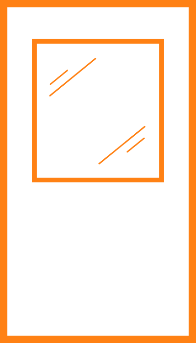 Half Glass (HG) commercial door with 24x30 glass kit lite kit