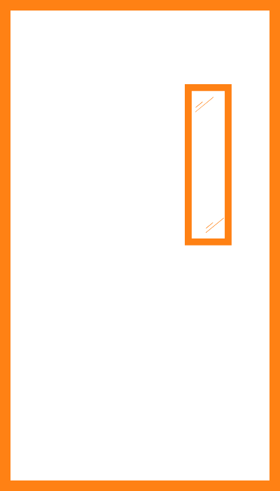 Narrow Lite (NL) commercial door with 6x27 glass kit lite kit