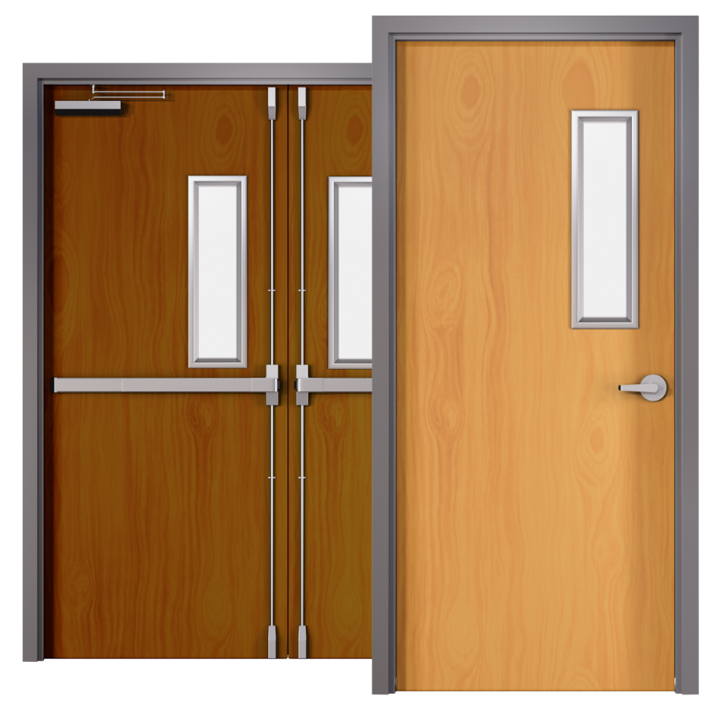 commercial classroom doors with windows